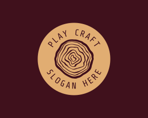 Woodwork Log Craft logo design