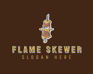 Skewer - Kebab Barbecue Grill logo design