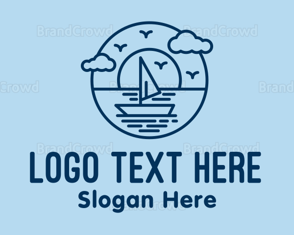 Sailing Ocean Boat Yacht Logo