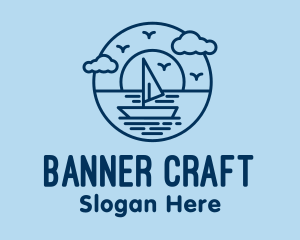 Sailing Ocean Boat Yacht logo design