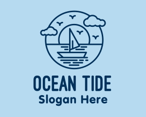 Sailing Ocean Boat Yacht logo design