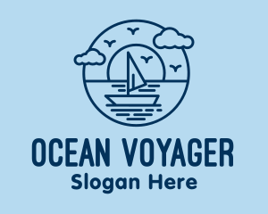 Sailing Ocean Boat Yacht logo design