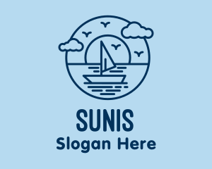 Sailing Ocean Boat Yacht logo design