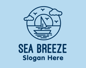 Sailing Ocean Boat Yacht logo design