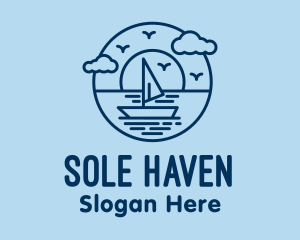 Sailing Ocean Boat Yacht logo design