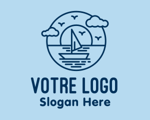 Tourism - Sailing Ocean Boat Yacht logo design