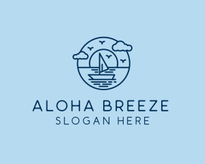 Sailing Ocean Boat Yacht logo design