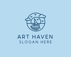 Sailing Ocean Boat Yacht logo design