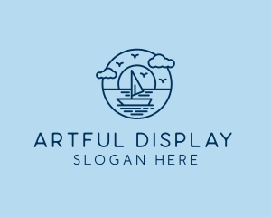 Sailing Ocean Boat Yacht logo design