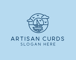 Sailing Ocean Boat Yacht logo design