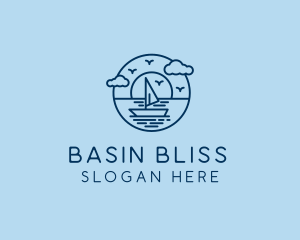 Sailing Ocean Boat Yacht logo design