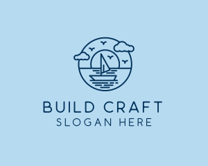 Sailing Ocean Boat Yacht logo design