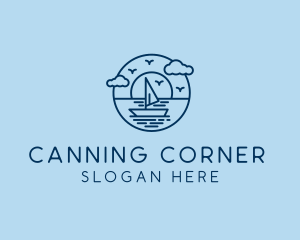 Sailing Ocean Boat Yacht logo design