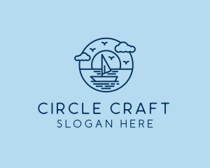 Sailing Ocean Boat Yacht logo design