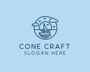 Sailing Ocean Boat Yacht logo design