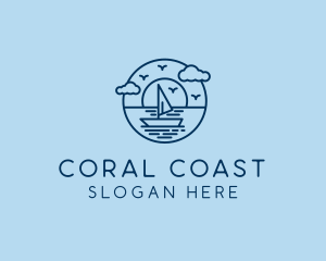 Sailing Ocean Boat Yacht logo design