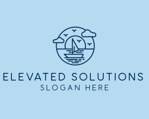 Sailing Ocean Boat Yacht logo design