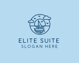 Sailing Ocean Boat Yacht logo design