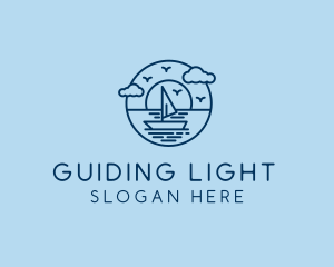 Sailing Ocean Boat Yacht logo design