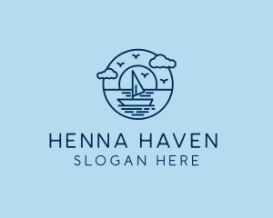 Sailing Ocean Boat Yacht logo design