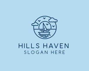 Sailing Ocean Boat Yacht logo design