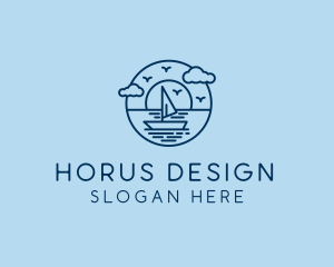 Sailing Ocean Boat Yacht logo design