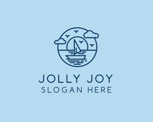 Sailing Ocean Boat Yacht logo design