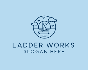 Sailing Ocean Boat Yacht logo design