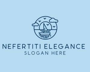 Sailing Ocean Boat Yacht logo design