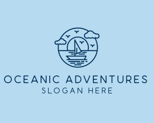 Sailing Ocean Boat Yacht logo design