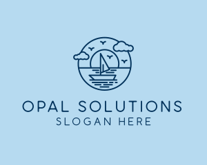 Sailing Ocean Boat Yacht logo design