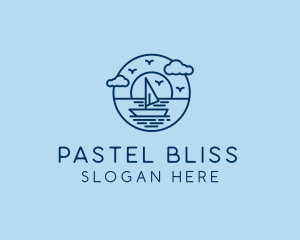 Sailing Ocean Boat Yacht logo design