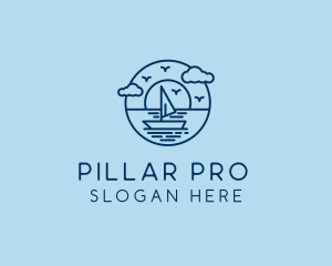 Sailing Ocean Boat Yacht logo design