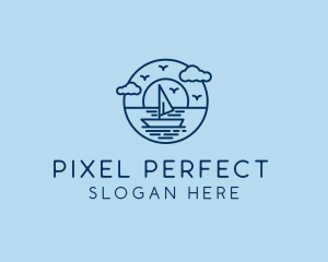 Sailing Ocean Boat Yacht logo design