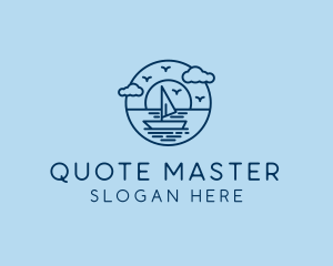 Sailing Ocean Boat Yacht logo design