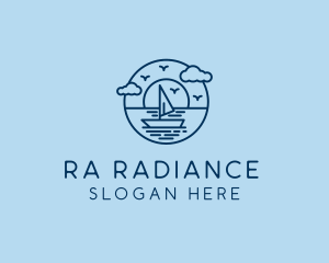 Sailing Ocean Boat Yacht logo design