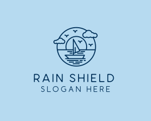 Sailing Ocean Boat Yacht logo design