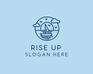 Sailing Ocean Boat Yacht logo design