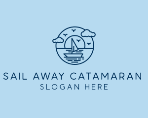 Sailing Ocean Boat Yacht logo design