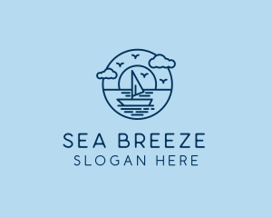 Sailing Ocean Boat Yacht logo design