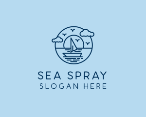 Sailing Ocean Boat Yacht logo design