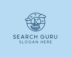 Sailing Ocean Boat Yacht logo design