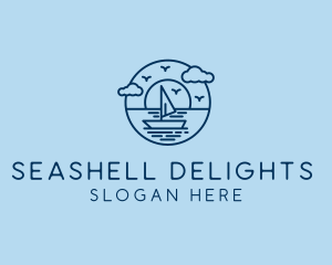 Sailing Ocean Boat Yacht logo design