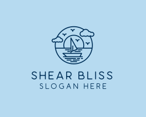 Sailing Ocean Boat Yacht logo design