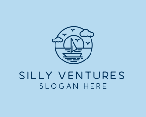 Sailing Ocean Boat Yacht logo design