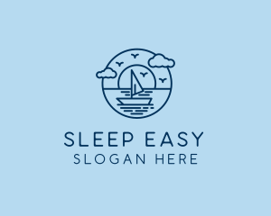 Sailing Ocean Boat Yacht logo design