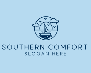 Sailing Ocean Boat Yacht logo design