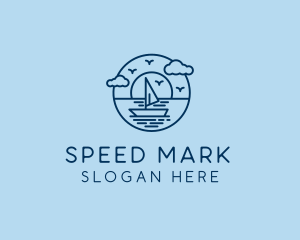 Sailing Ocean Boat Yacht logo design