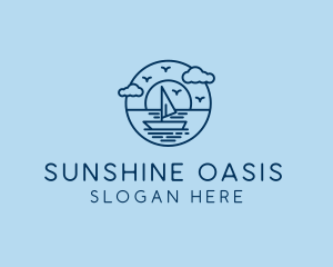 Sailing Ocean Boat Yacht logo design