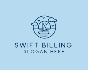 Sailing Ocean Boat Yacht logo design